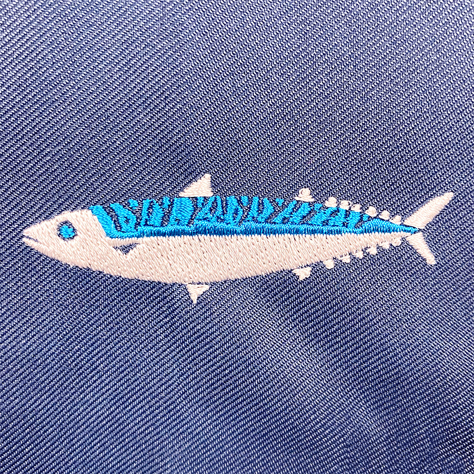 サバ刺繍
