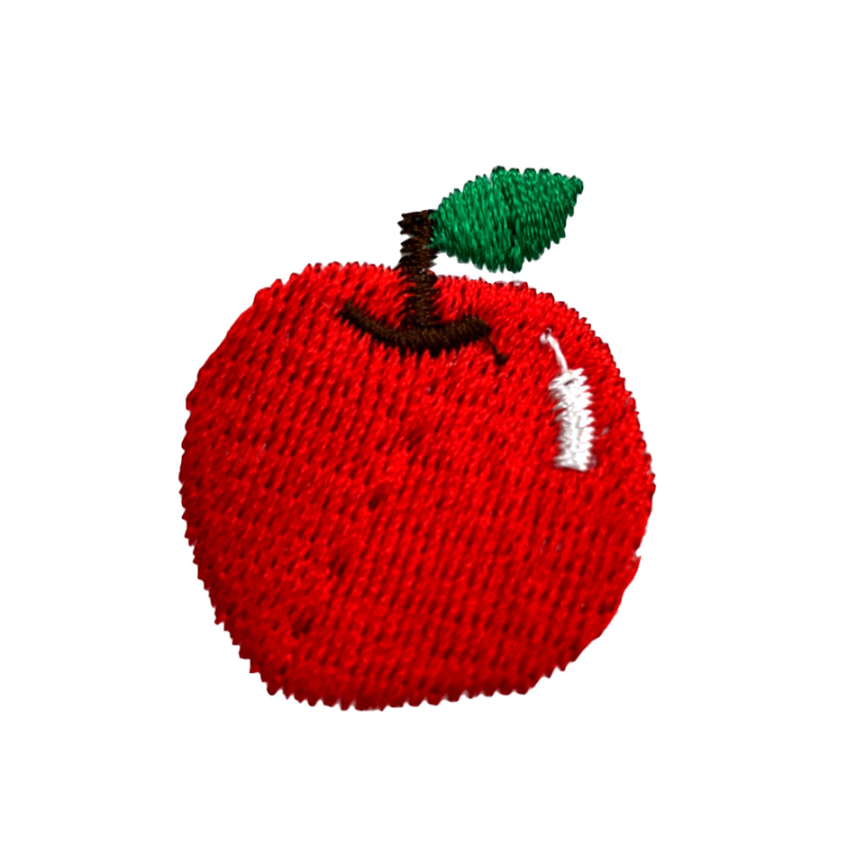 塗りつぶしりんご刺繍