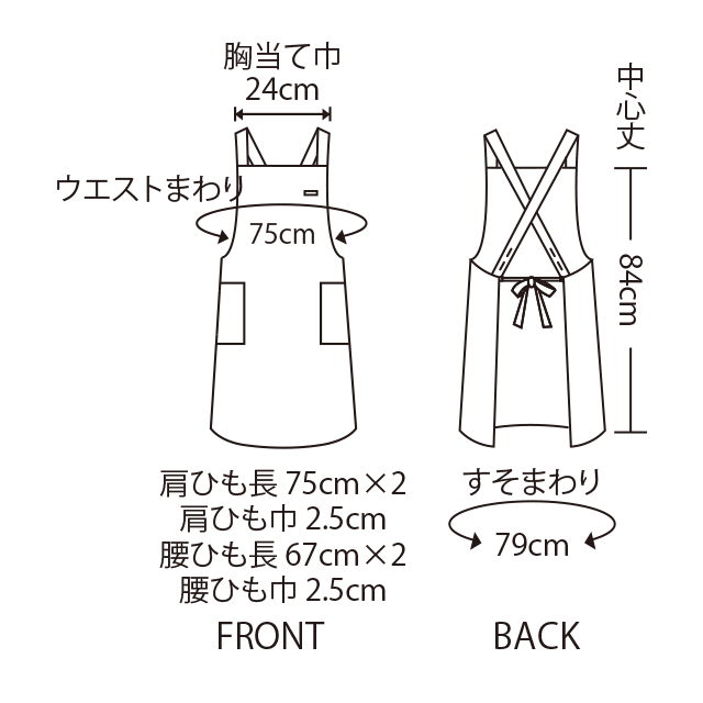 OV5001 エプロン寸法図