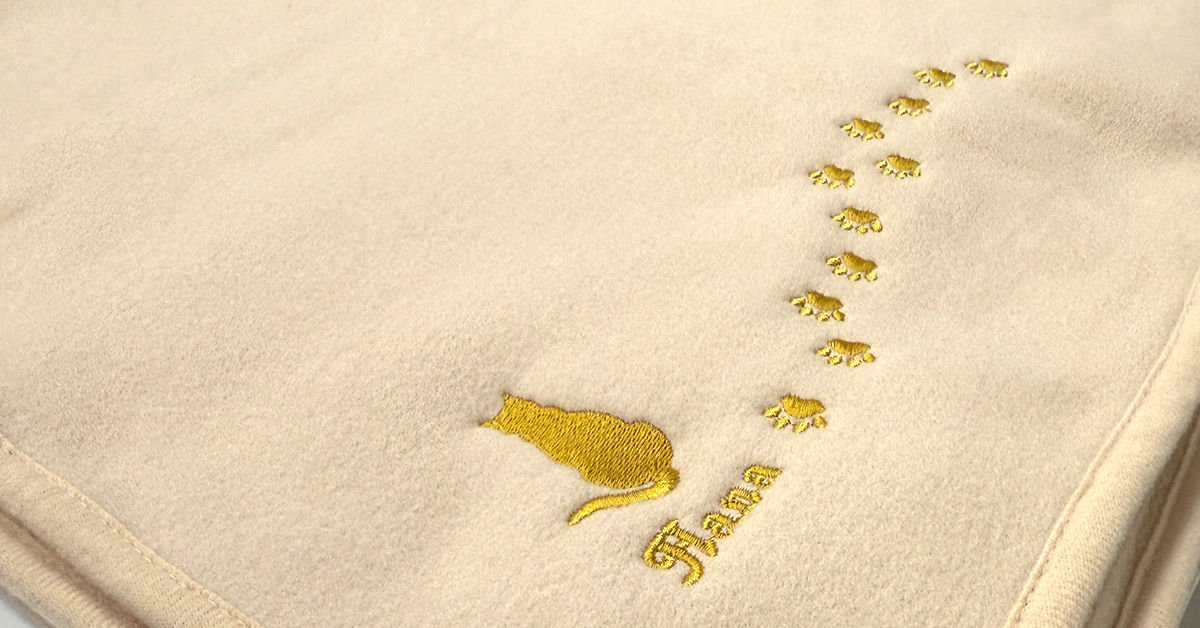 ブランケット猫の刺繍