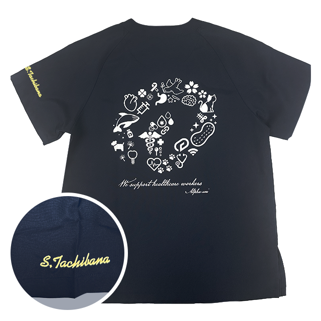 MS005シルクプリント+刺繍画像