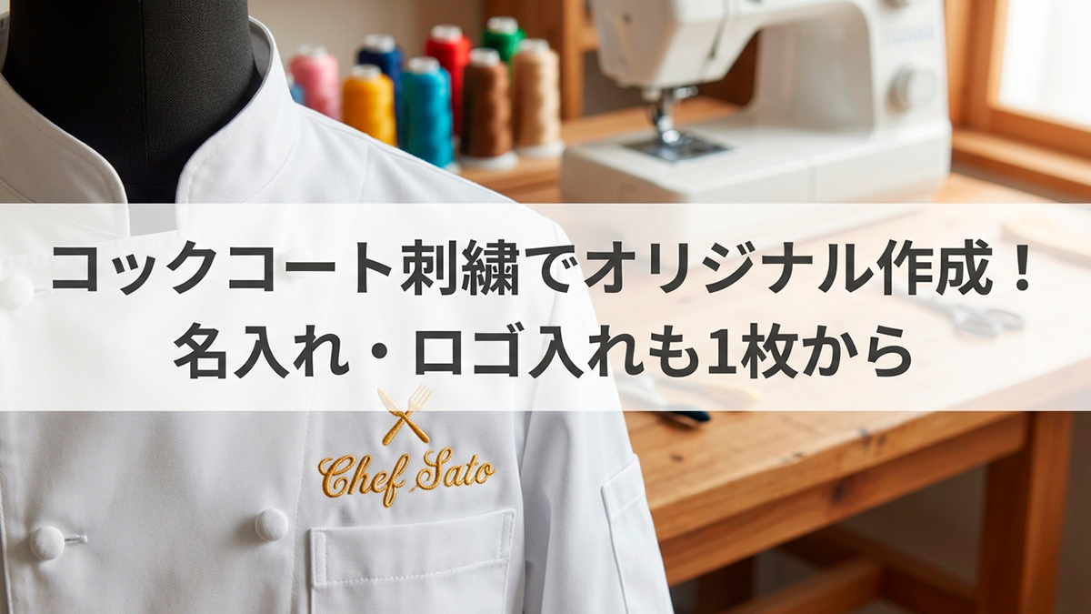 コックコート刺繍でオリジナル作成！名入れ・ロゴ入れも1枚から